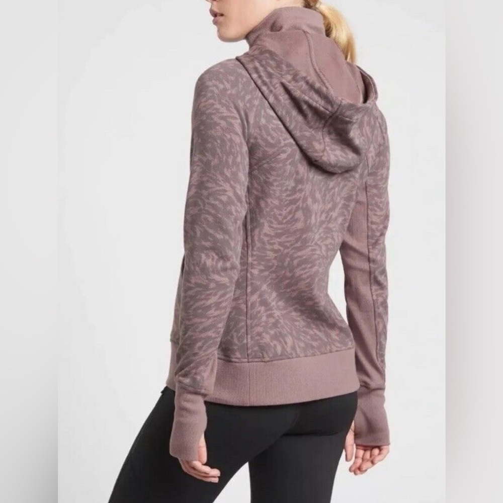 Athleta Triumph printed full zip hoodie workout running athleasiure size medium - Picture 3 of 7